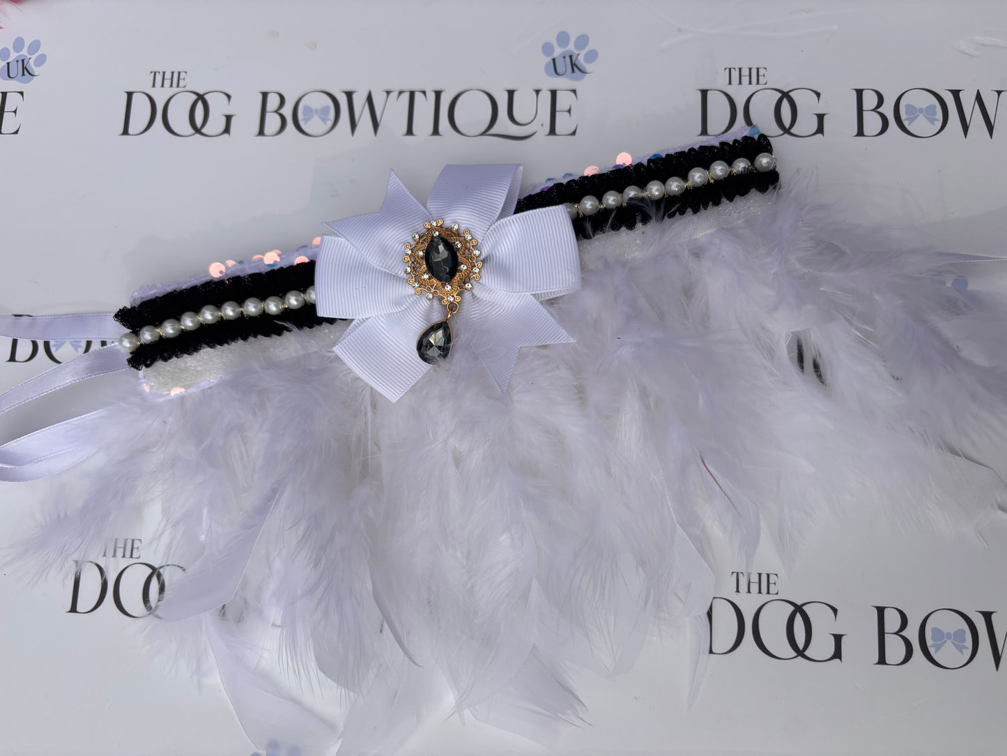 Handmade feather frill collars