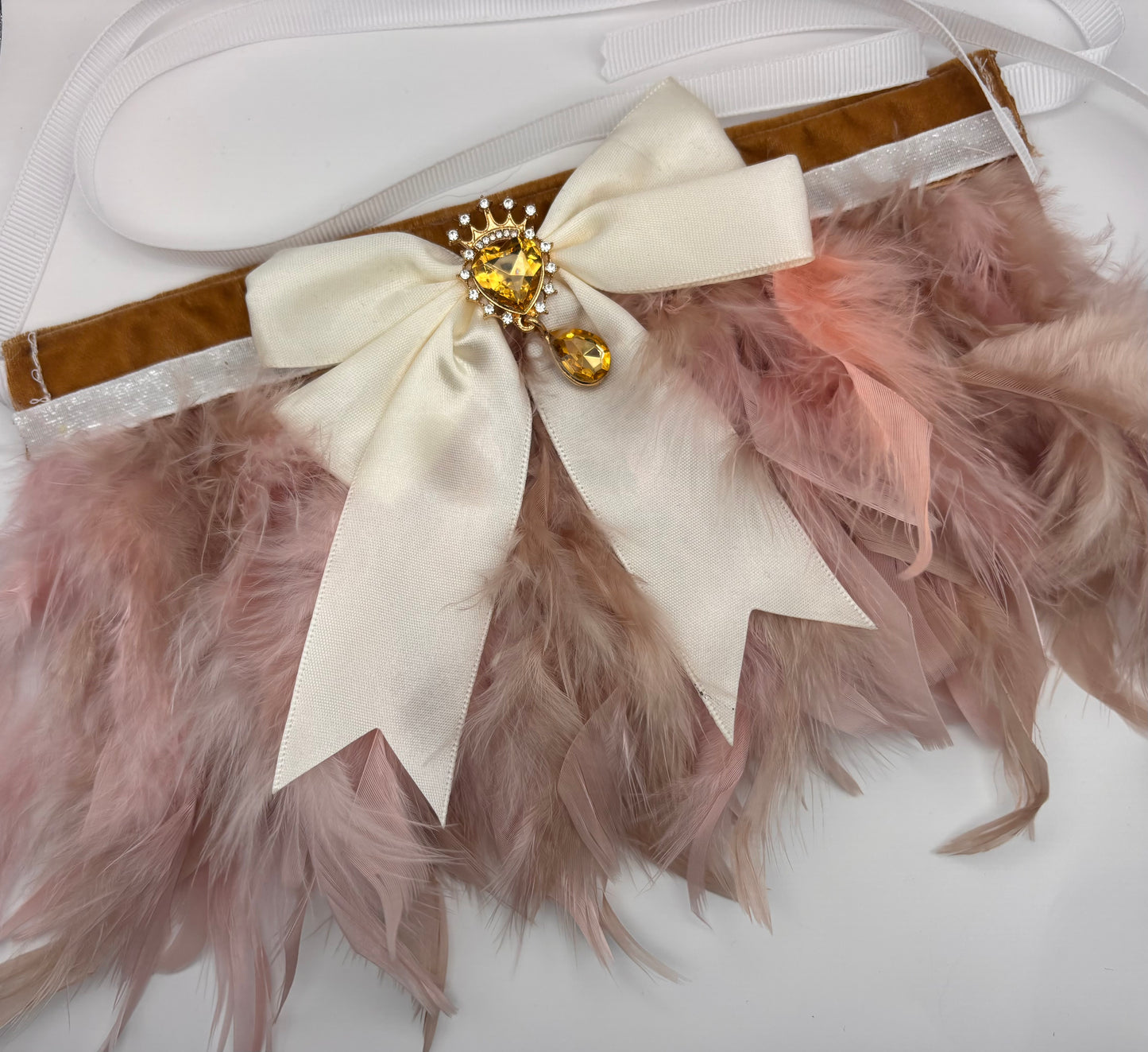 Handmade feather frill collars