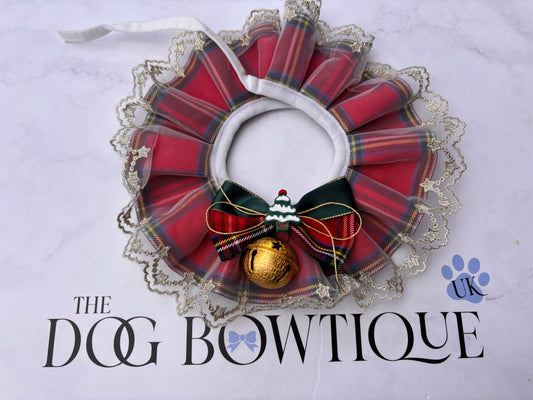 Christmas tartan frill collar