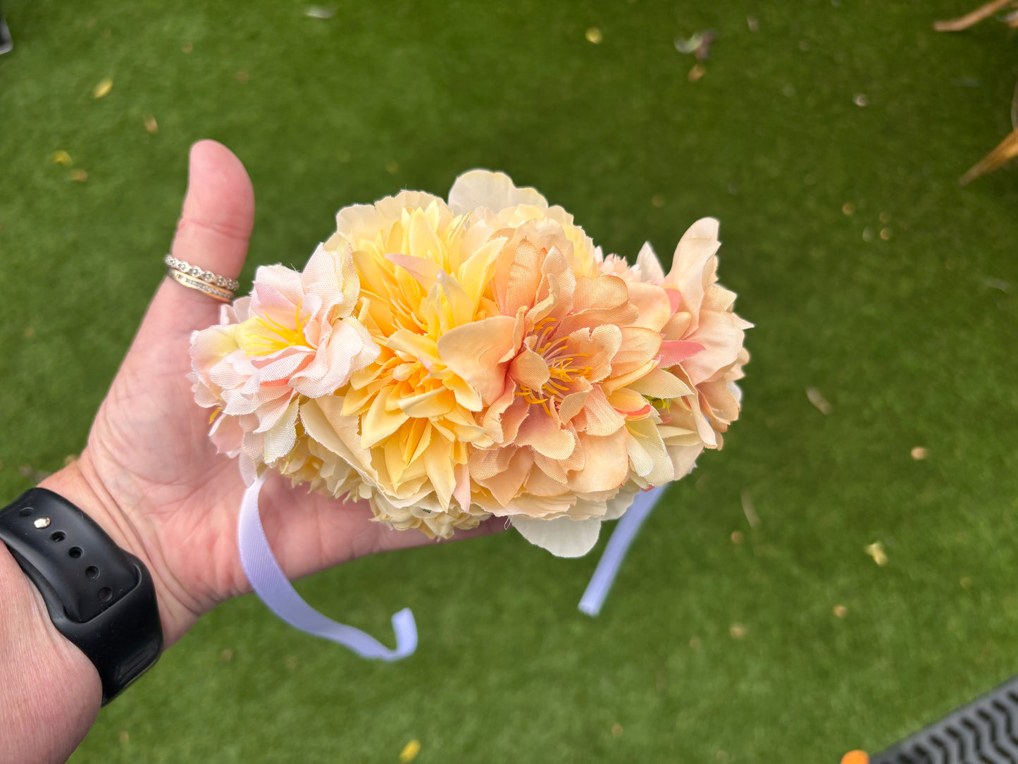 Handmade Lemon/Yellow floral collar-medium