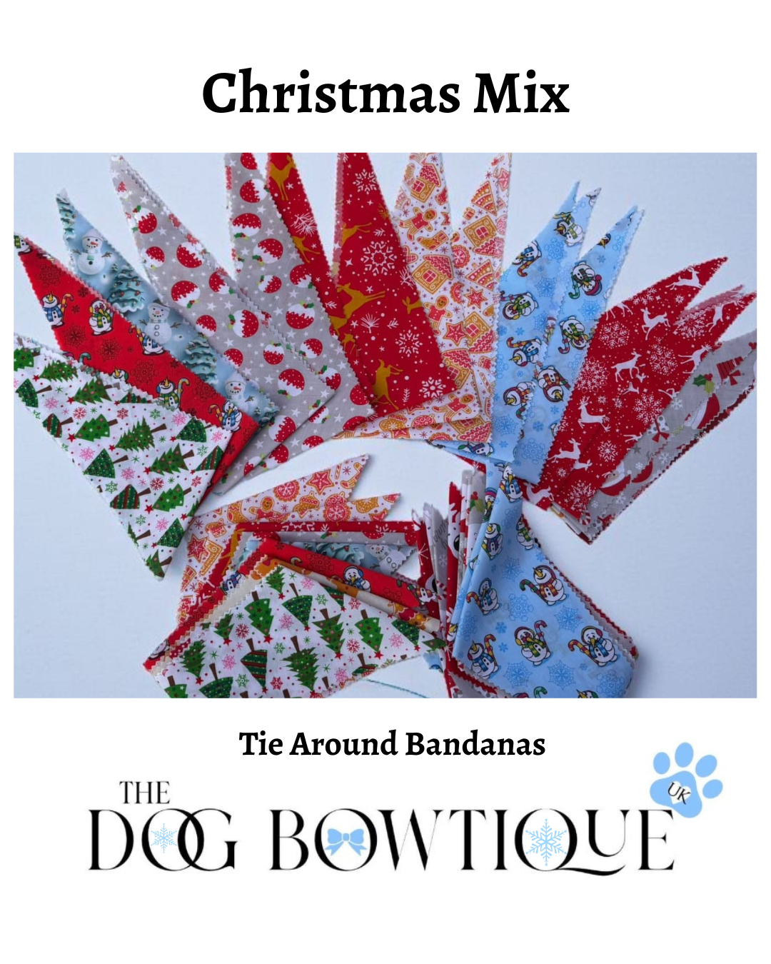Christmas mix tie around bandanas S/M