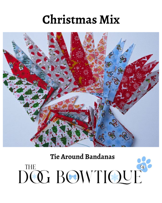 Christmas mix tie around bandanas M/L