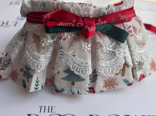 🎄 Merry Xmas Lace Frill Collar  ✨🎀