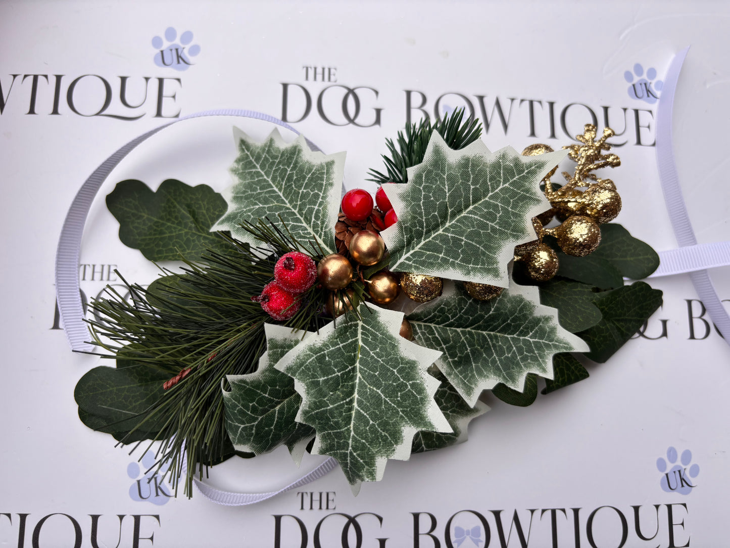 🎄 Festive Handmade Pet Collar with Ribbon Tie 🎀
