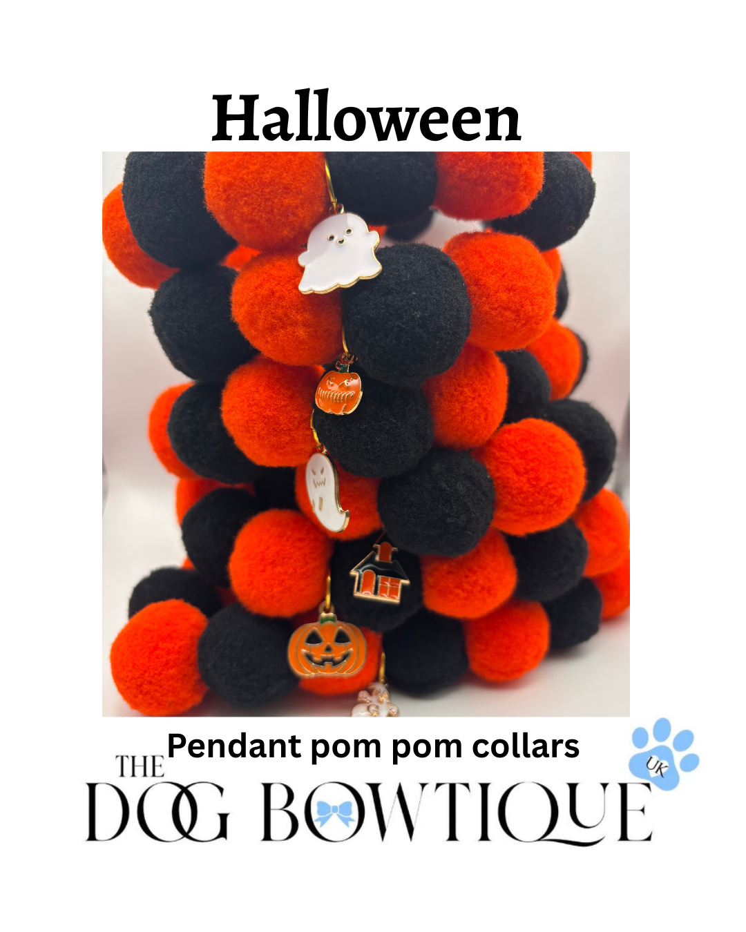 Halloween pendant pom pom collars